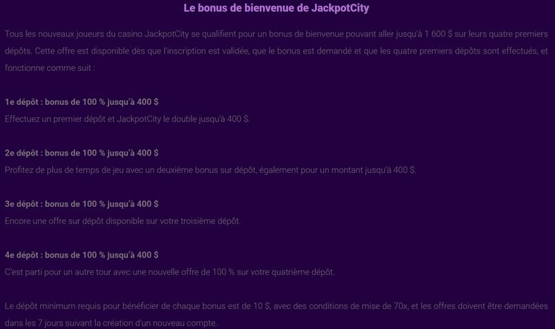 jackpotcity casino bonus