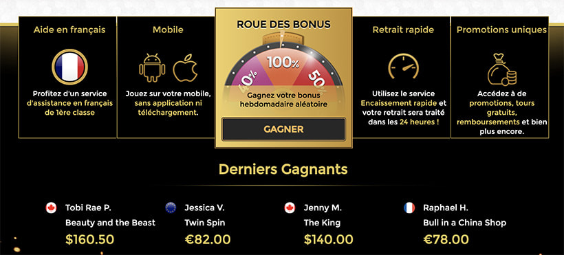 unique casino gagnants