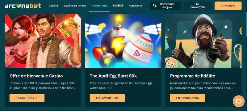 Arcanbet Casino Bonuses