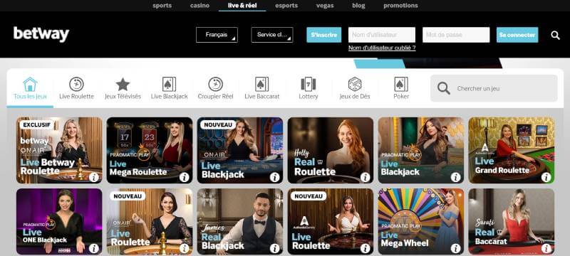 Betway Casino Live Games