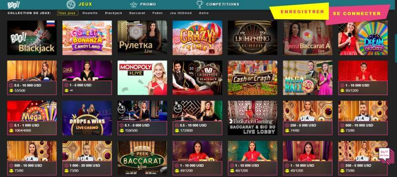 Booi Casino Live Games