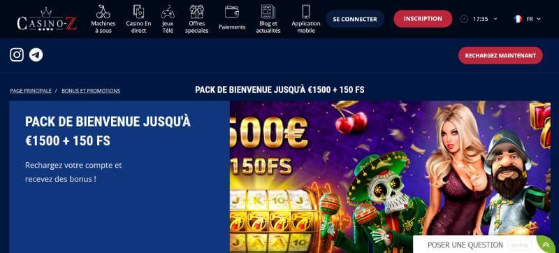 Casino Z Welcome Bonus