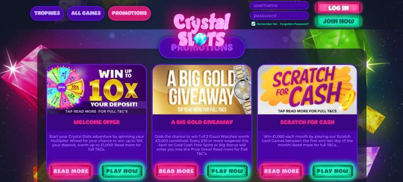 Crystal Casino Bonuses