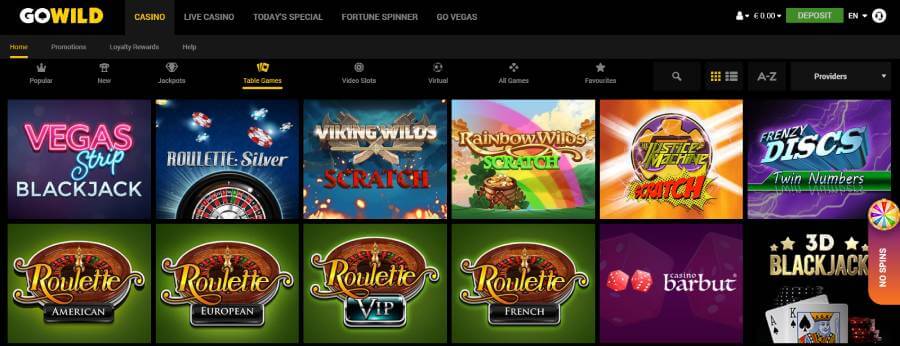 Go Wild Casino Games