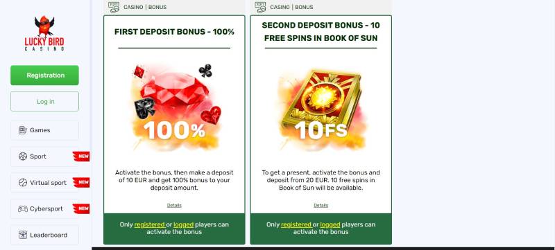 Lucky Bird Casino Promotions