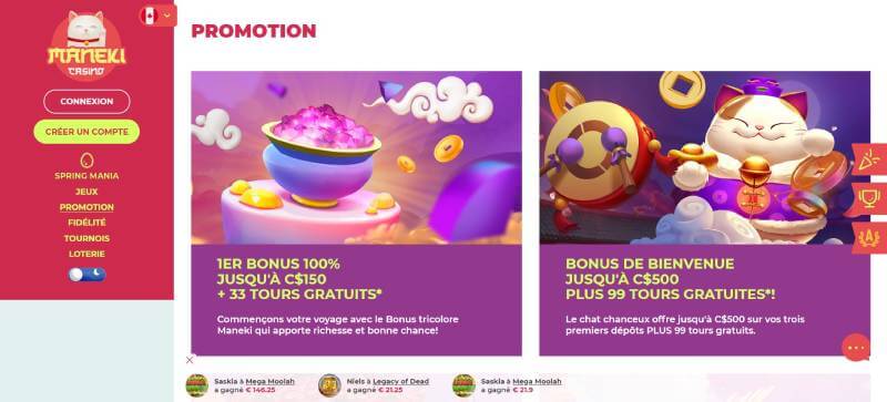 Maneki Casino Promotions