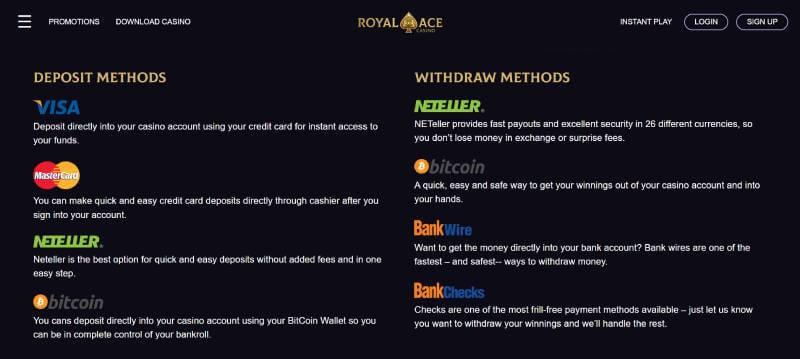 Royal Ace Casino Banking