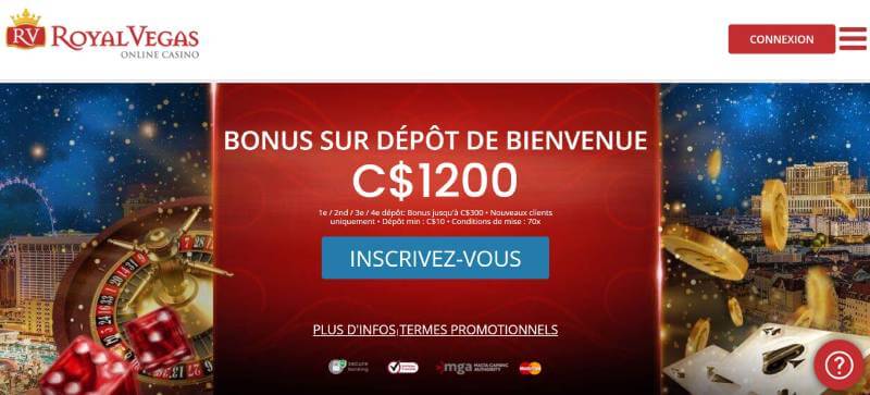 Royal Vegas Casino Welcome Bonus