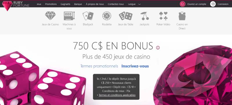 Ruby Fortune Casino Welcome Bonus